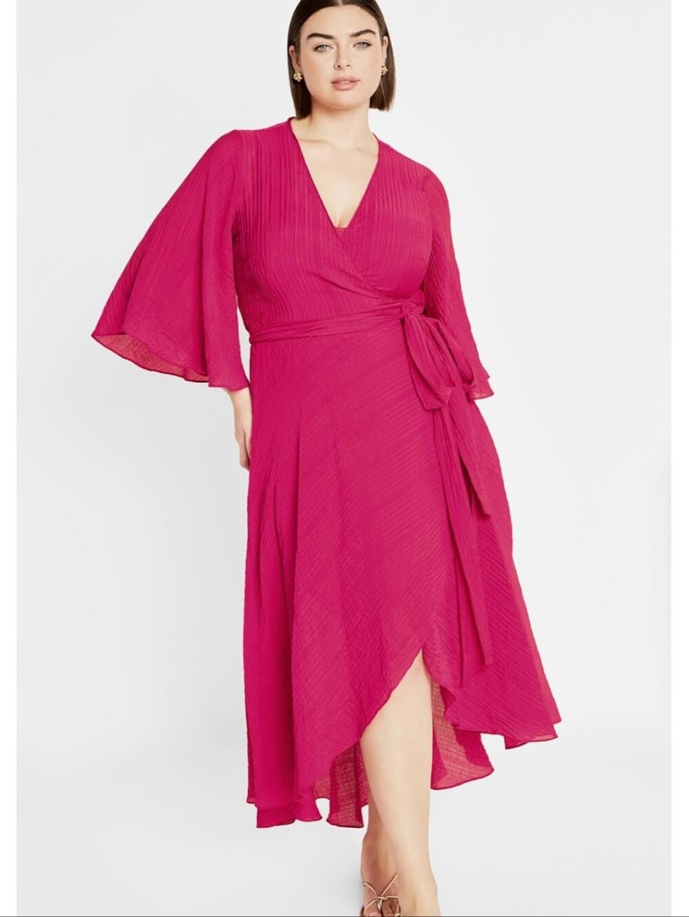 City Chic Kira Maxi Dress-Plus Size,  Lipstick Pink Color